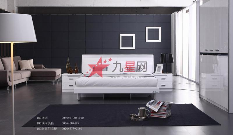 人床 床头柜 五门衣柜