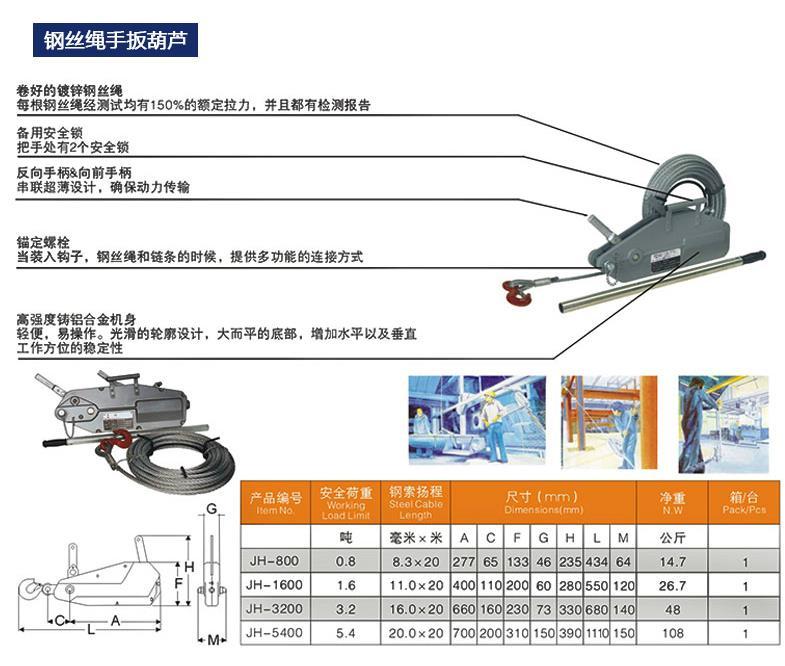 sm-618钢丝绳手扳葫芦